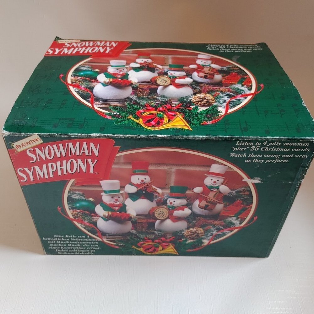 VINTAGE Mr. Christmas Animated Musical SNOWMAN SYMPHONY PLAYS 25 CAROLS …